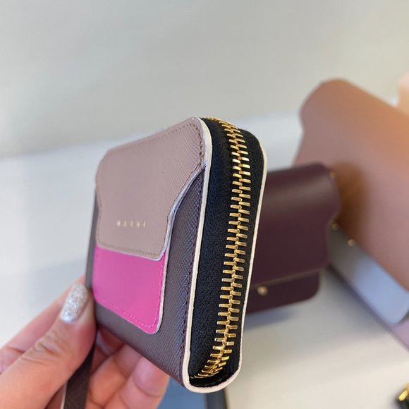 NWT MARNI LV520 SAFFIANO TWO TONE ZIP AROUND CARD CASE PFMOT02U14 Z093N - Picture 2 of 7